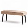 Leather upholstered bench with wooden legs 90 x 40 x 30cm for living room