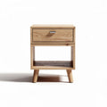 Wooden nightstand with drawer and open shelf 45 x 40 x 50cm natural finish