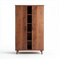 Walnut wood cabinet with adjustable shelves and modern design 80 x 40 x 180cm