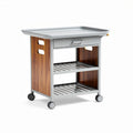 Rolling kitchen cart with wooden shelves and metal frame 80 x 40 x 80cm