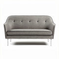 Two-seater modern fabric sofa in gray 150 x 80 x 75cm with metal legs